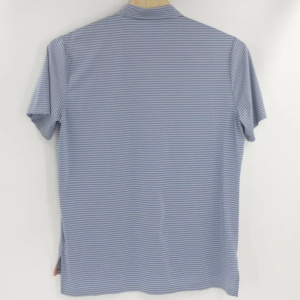RLX Ralph‎ Lauren Men's XL Blue Gray Striped Polo Shirt No Embroidery